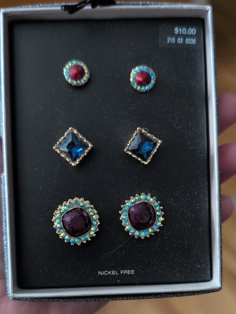 Women’s Multi-Color Gem Stud Earring Set